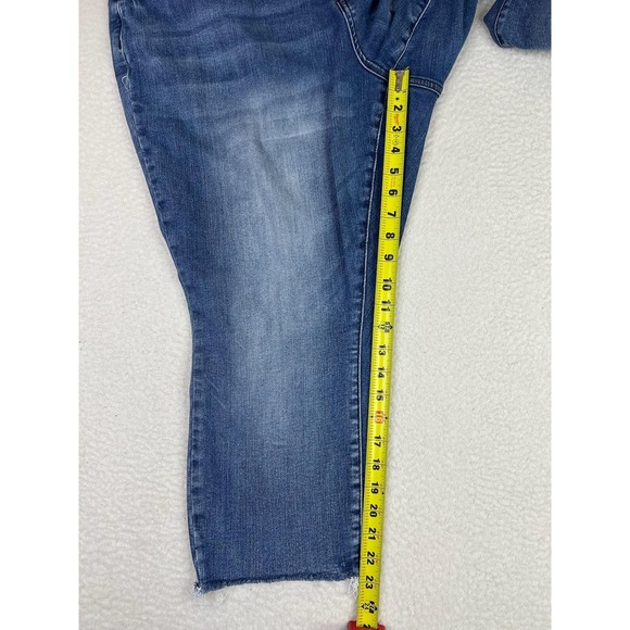 Judy Blue Crop Jeans Womens 22W Blue Dark Wash High Rise Raw Hem Stretch Denim - Picture 11 of 13